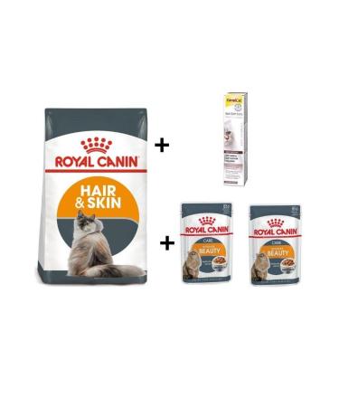 Royal Canin Hair&Skin Food for Sensitive Cats 4 kg + 2 Pieces Royal Canin Intense Beauty Gravy