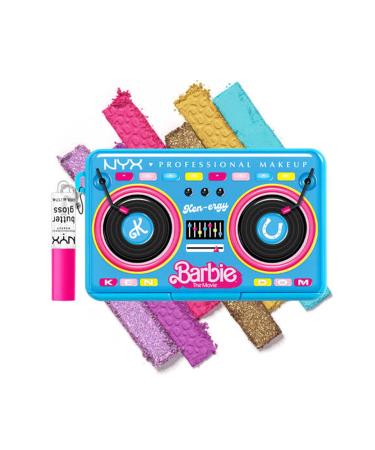 NYX Professional Makeup Barbie Mini Eyeshadow and Face Palette Turn Up the Ken-Energy + Mini Butter Gloss Lip Gloss