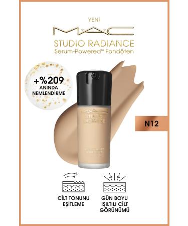 Mac Studio Radiance N12 Powered Serum Foundation for Plump and Glowing Skin 30 ml
