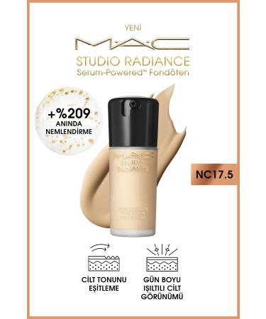 Mac Studio Radiance NC17.5 Powered Serum Foundation for Plump and Luminous Skin 30 ml