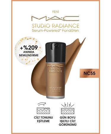 Mac Studio Radiance NC55 Powered Plump and Luminous Skin Serum Foundation 30 ml