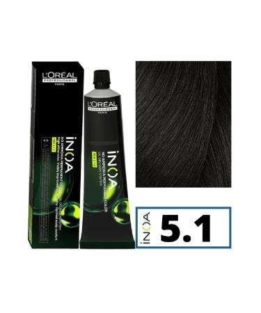 INOA Inoa Ammonia-Free Alcohol-Free Hair Dye 5.1 Light Chestnut Ash 60 gr. ECBeauty.X129