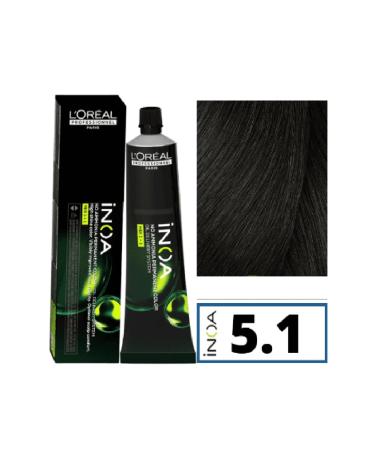 INOA Inoa Oil Strengthened Hair Dye 5.1 Light Chestnut Ash 60 gr. ECBeauty.X123