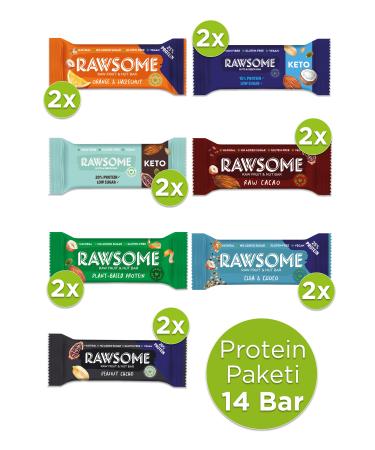 Rawsome High Protein Bar Pack Gluten Free and Vegan 14 Bars