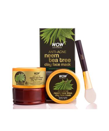 WOW Skin Science ANTI-ACNE NEEM AND TEA TREE CLAY FACE MASK - 9 Natural Ingredients