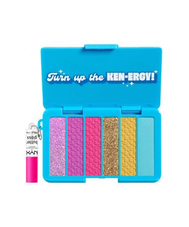 NYX Professional Makeup Barbie Mini Eyeshadow and Face Palette Turn Up the Ken-Energy + Mini Butter Gloss Lip Gloss - Buy Online on GoSupps.com