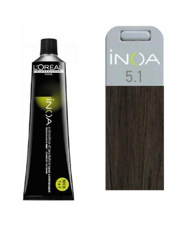 INOA Inoa Oil Strengthened Hair Dye 5.1 Light Chestnut Ash 60 gr. ECBeauty.X123 - Buy Online on GoSupps.com