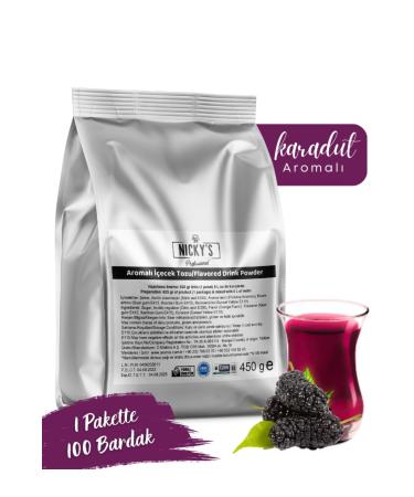 nickys Nicky's Black Mulberry Flavored Hot Drink Powder 450 Gr