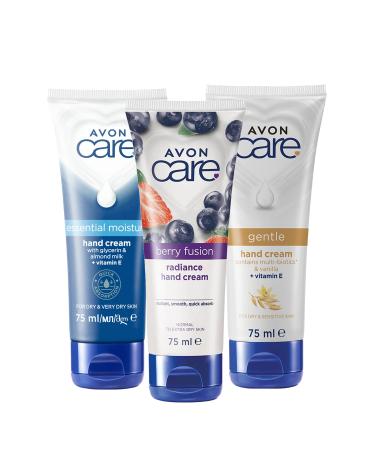 Avon Care Glycerin and Almond Milk Vanilla Vitamin E and Blueberry Hand Cream Package