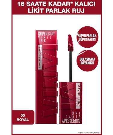Maybelline New York Super Stay Vinyl Ink Long-Lasting Liquid Glossy Lipstick 55 Royal