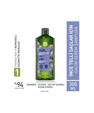 Yves Rocher Volume Shampoo for Fine Hair - Silicone Free & Vegan - 300 Ml
