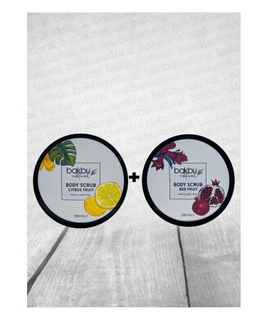 bakbunatural Peeling Effective Ingrown Hair Prevention & Moisturizing Red Fruit Scrub and Lemon Scrub for Hands and Body