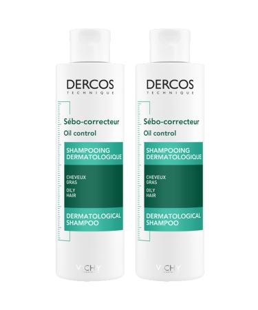 Vichy Dercos Oil Control - Anti-Oily Shampoo 200ml Pack of 2