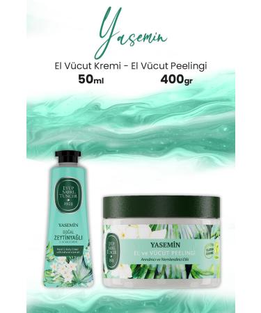 Ey p Sabri Tuncer Jasmine Hand Body Peeling 400 gr and Hand Body Cream 50 ml