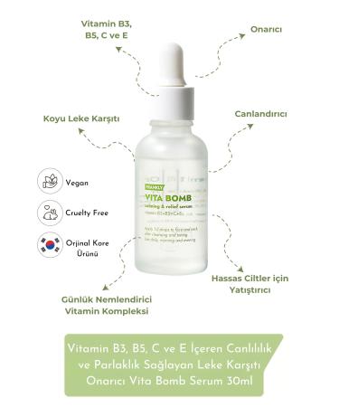 FRANKLY Vitamin B3 B5 C and E Brightening Anti-Spot Repairing Vita Bomb Serum 30ml