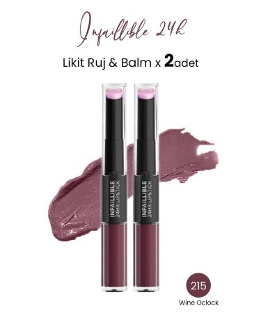 L'Oreal Paris Infaillible 24h Liquid Lipstick & Balm 215 Wine Oclock X 2 Pieces