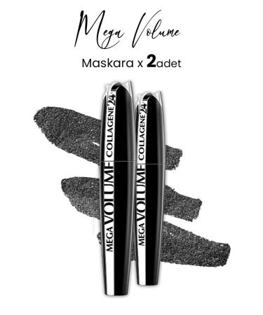 L'Oreal Paris Loreal Paris Mega Volume Collagene 24H Black Mascara x 2 Pieces
