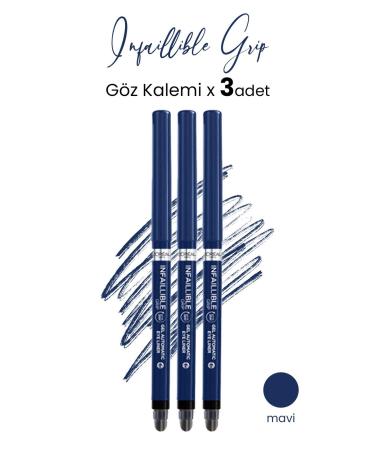 L'Oreal Paris Loreal Paris Infaillible Grip Automatic Gel Eyeliner Intense Blue x 3 Pcs