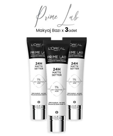 L'Oreal Paris Prime Lab 24h Mattifying Makeup Base X 3 Pieces