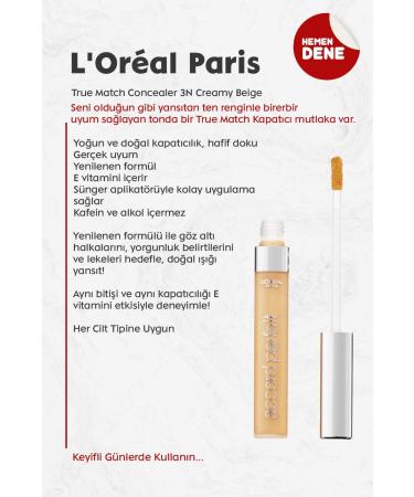 L'Oreal Paris Loreal Paris True Match Concealer 3N Creamy Beige - Buy Online on GoSupps.com