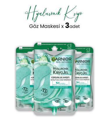 Garnier Cooling Eye Mask Hyaluronic Cryo Gel 5 gr X 3 Pcs