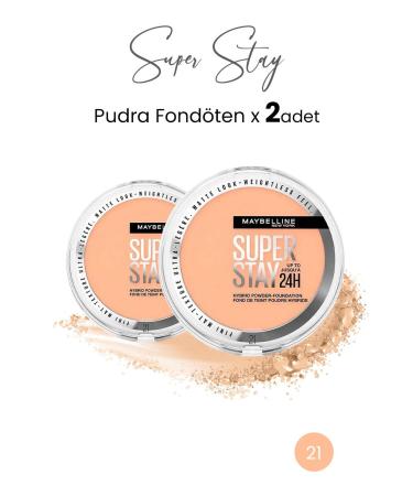 Maybelline New York Superstay Hybrid Powder-Foundation 21 X 2 Pieces