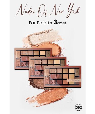 Maybelline New York Maybelline Nudes Of New York 010 Eyeshadow Palette x 3 Pcs
