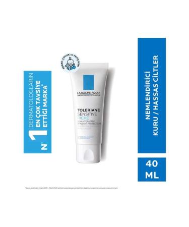 La Roche Posay Toleriane Sensitive Rich Face Cream 40 ml - Moisturizing Soothing for Dry and Sensitive Skin