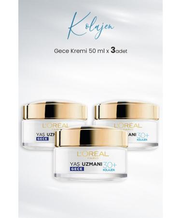 L'Oreal Paris Loreal Paris Age Expert Anti-Wrinkle Night Cream 30+ Collagen 50 ml x 3 Pcs