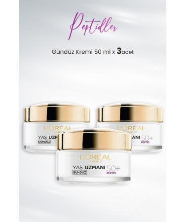 L'Oreal Paris Loreal Paris Age Expert Anti-Wrinkle Day Cream 50+ Peptides 50 ml x 3 Pcs