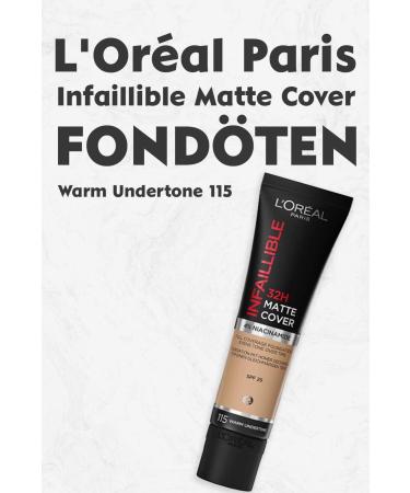 L'Oreal Paris Infaillible Matte Cover Foundation Spf25 Warm Undertone 115