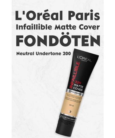 L'Oreal Paris Loreal Paris Infaillible Matte Cover Foundation SPF25 Neutral Undertone 200