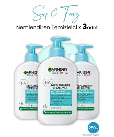 Garnier Moisturizing Cleanser Pure & Clean 250 ml X 3 Pieces