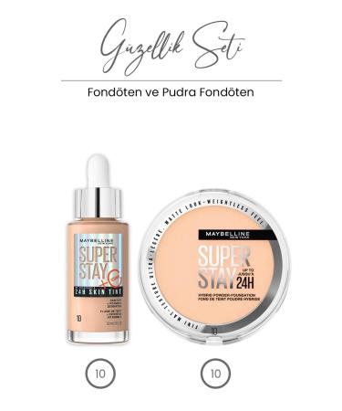 Maybelline New York Maybelline Super Stay 24h Skin Tint Foundation 30 ml - 10 And Hybrid Powder-foundation 10