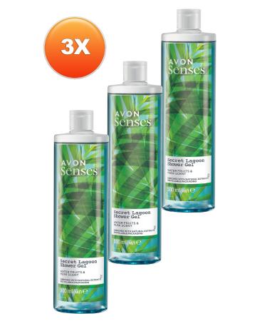 Avon Senses Secret Lagoon Water Fruits and Musk Scented Shower Gel 500 Ml. Set of Three - Buy Online on GoSupps.com