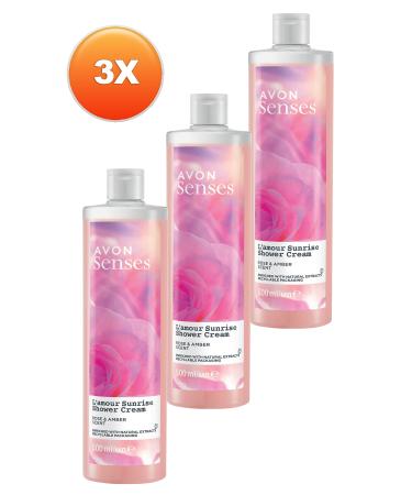 Avon Senses L'amour Sunrise Rose and Amber Scented Cream Shower Gel 500 Ml. Set of Three - Buy Online on GoSupps.com