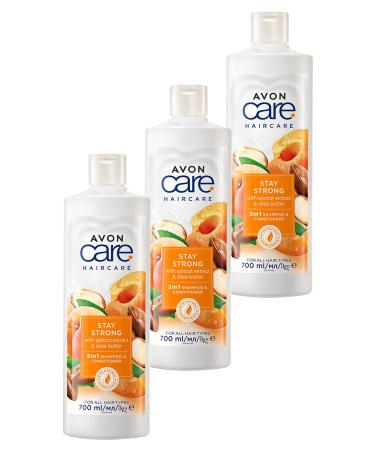 Avon Care Apricot and Shea Extract Shampoo and Conditioner 700 Ml. Triple Set