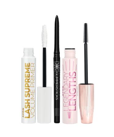 Avon Legendary Lengths Mascara Glimmersticks Eyeliner and Lash Supreme Mascara Base Pack