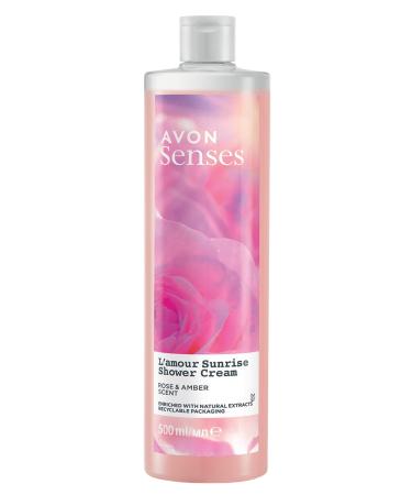 Avon Senses L'amour Sunrise Rose and Amber Scented Cream Shower Gel 500 Ml.
