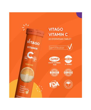 Vitago Vitamin C Vitamin D Zinc 20 Tablets - Buy Online on GoSupps.com