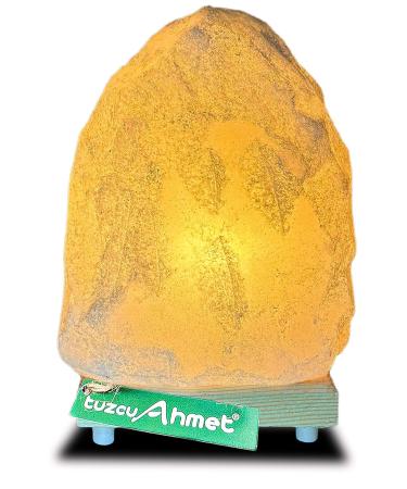 Tuzcu Ahmet Natural Rock Salt Salt Lamp 3-4 Kg Yellow Light