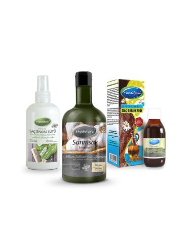 Mecit Efendi MEC TEFEND GARLIC SHAMPOO + HAIR CARE OIL + HAIR CARE MILK SET