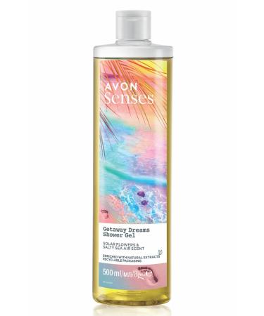 Avon Senses Getaway Dreams Sea Salt and Sunflower Scented Shower Gel 500 Ml.