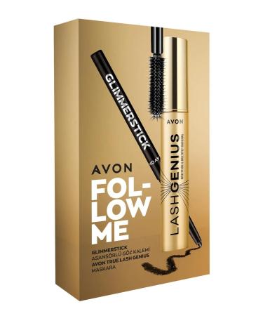 Avon Follow Me Eyeliner Blackest Black and Genius Mascara Gift Package