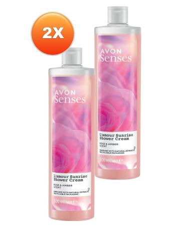 Avon Senses L'amour Sunrise Rose and Amber Scented Cream Shower Gel 500 Ml. Set of Two - Buy Online on GoSupps.com