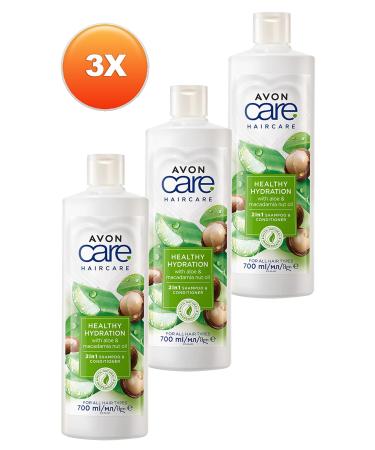 Avon Care Aloe Vera and Macadamia Nut Oil Shampoo and Conditioner 700 Ml. Triple Set - Buy Online on GoSupps.com