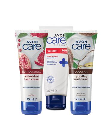 Avon Care Pomegranate Extract Coconut Oil and Repairing Moisturizing Hand Cream Package