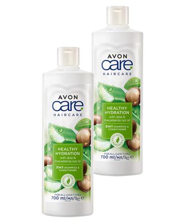 Avon Care Aloe Vera and Macadamia Nut Oil Shampoo and Conditioner 700 Ml. Duo Set