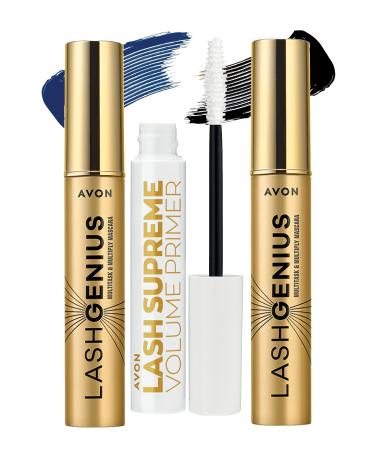 Avon True Lash Genius 5 Effect Blue Black Mascara And Mascara Base Package
