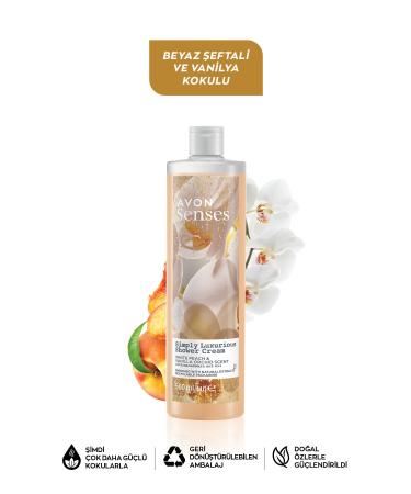 Avon Senses Simply Luxurious White Peach And Vanilla Scented Cream Shower Gel 500 Ml. - Buy Online on GoSupps.com